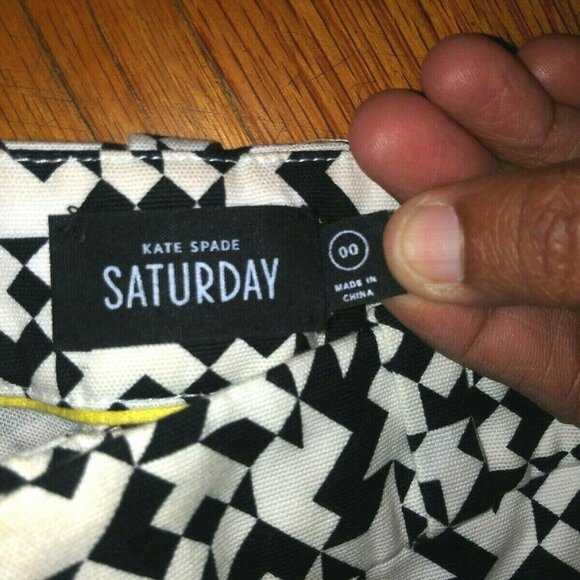 Kate Spade Pants ankle crop Geometric print Saturday Stretch  28x27 - Picture 9 of 12